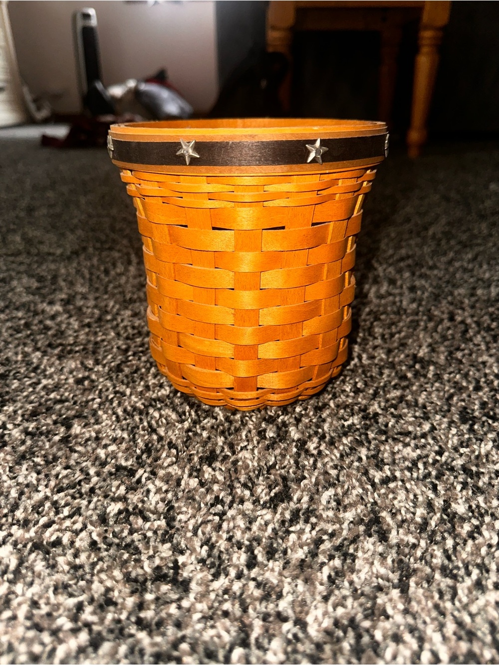 longaberger small cylinder basket  with Star Trim